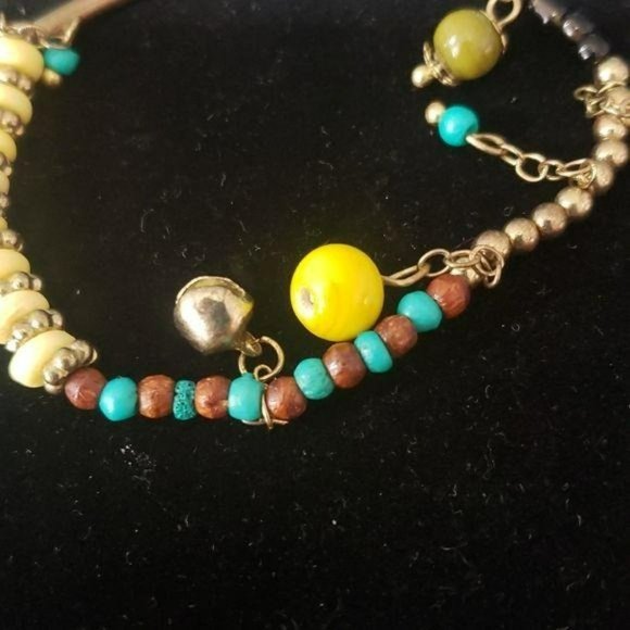 Bracelet Type Nepal Beads Stones Metal Thread - Picture 5 of 6